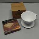 Ceramic Coffee Dripper,white (cup+filter paper)