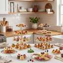 6 Pcs Acrylic Dessert Stands Set Include Display Risers Cupcake Tower and Clear Round Dessert Trays Cake Table Holder for Wedding Baby Shower Decoration(Cute Style)