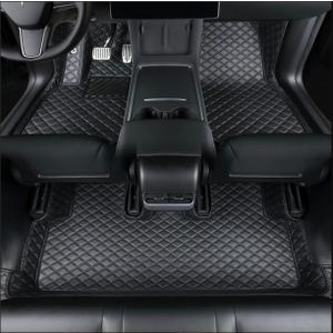 Compatible with Tesla Model Y Floor Mats Floor Liner 2020-2025 Tesla Model Y 5 Seater Car Mats All-Weather Front Backseat Row Mat (Black)