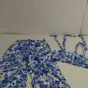 Floerns Women's 2 Piece Summer Outfit Floral Print Knot Shoulder Zip Back Crop Cami Top and Maxi Pants Set ,Size M