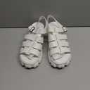 LUCKY STEP Women 's Platform Wedge Sandals Open Toe Adjustable Ankle Strap Chunky Heel (6, White)