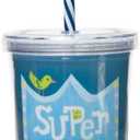 C.R. Gibson Super Big Brother Insulated Small Acrylic Tumbler for Boys, 10 fl. oz., Blue
