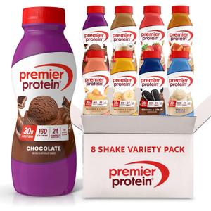 Premier Protein Shake, 8 Flavor Variety Pack, 30g Protein, No Added Sugar, 24 Vitamins & Minerals to Support Immune Health, 11.5 fl oz, 8 Pack