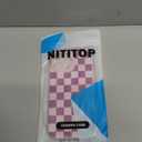 NITITOP Compatible with iPhone 14 Pro Max Case Cute Aesthetic Checkerboard Checkered Pattern for Women Girl Trendy Slim Fit TPU Silicone Shockproof Full Camera Protection Cover - Purple