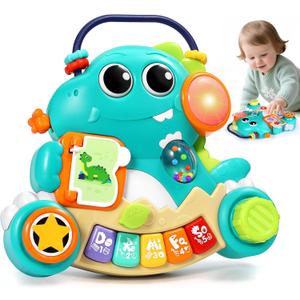 ITSFORU Baby Toys 6-12 Months Dinosaur Music Light Up Baby Piano Toys for 1 Year Old Boy Girl Early Learning Educational Piano Keyboard Infant Toys for 12 18 Months Baby Toy 1 Year Old Boys Girls Gift