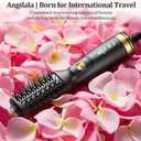 Dual Voltage(100~250V) Mini Hair Dryer Brush with European Plug Adapter for International Travel, Europe Travel Essentials for Women