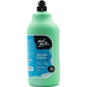 Mont Marte Discovery School Acrylic, Light Green, 1/2 Gallon (2 Liter). Ideal for Students and Artists. Excellent Coverage and Fast Drying. Pump Lid Included.