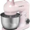 Stand Mixer, Compact & Space-Saving, Stainless Steel Bowl, Unique & Playful Design, Effcient 300W Motor, Dishwasher-Safe Attachments, SM-2549A (Pink)