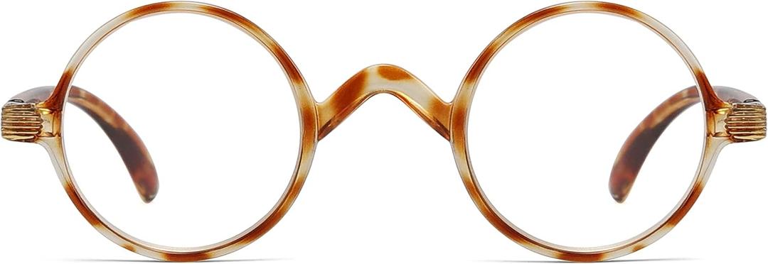 Professor Round Reading Glasses for Women Men Vintage Readers(Transparent Tortoise +0.50)