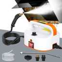 4.5BAR Handheld Steam Cleaner, 2500W Portable Steam Cleaner for Home for Car Kitchen Furniture Floors Cleaning, Tankless Design, 6-Speed Pressurized Steam Machine with 3 Brush Heads, Orange (White)