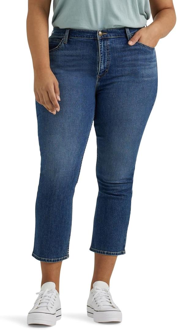 Lee Women's Plus Size Legendary Mid-Rise 21" Capri Jean