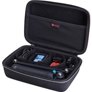 XANAD Hard Case for GoPro Hero 13/12/11/10/9/8/7/6/5/MAX/4 Silvery Action or Insta360 GO 3 Waterproof Digital Action Camera,Fit 9.3'' X 6.5'' X 3.3'' Camera,with 4 Moveable Dividers
