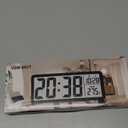 JoFomp LCD Digital Wall Clocks Battery Operated, 8.5" Modern Wall Clocks for Living Room Decor, Simple Digital Wall Clock with Temperature/Date/Time - 12/24H, Small Desk Clock for Bedroom Office (Black)