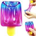 Ice Cream Squeeze Squishy, Slow Rising Sensory Fidget Toy, Soft & Stretchy Ice Cream Cone Squishy Pack for Stress Relief, Summer Sensory Toys Easter Basket Stuffers Party Favors for Kids Adults(1pc)
