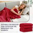 SmoothNovelty 18 Pieces Throw Blankets Bulk for Wedding 50 x 60 Inch Soft Warm Lightweight Flannel Fleece Blankets Bulk Spring Wedding Favors for Guests Homeless Gift Couch Sofa Bed(Wine Red)