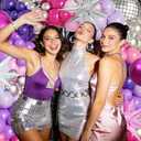JOGAMS 172Pcs K-Pop Music Balloon Arch Kit, Metallic Silver Purple Pink Balloons Garland with Iridescent Star Disco Foils Balloons for Concert-Style Birthday Idol Showcase Fan Support Party Decor