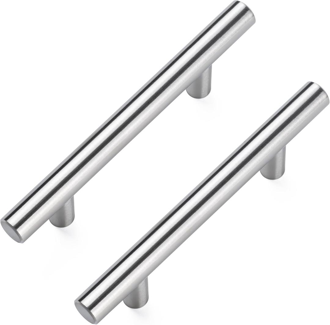 10 Pack Cabinet Pulls Brushed Nickel Stainless Cabinet Handles, for Kitchen and Bathroom Cabinets, 5 Inch Length, 3 Inch Hole Center