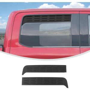 Linskip Aluminum Rear Window Vent Shades Compatible with 2015-2026 Ford F150 Crew Cab, Louvered Rain Deflectors for Rear Door Windows, Exterior Accessories