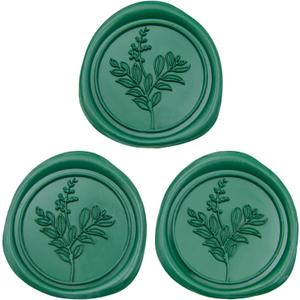 Uwilowe 60 Pcs Emerald Green Wax Seal Stickers, Wedding Invitation Accessories Envelope Stickers - Self Adhesive Envelope Seals, Peferct for Invitation, Gift Box Craft Wrapping, Christmas Cards Decor
