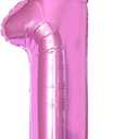 40 inch Hot Pink Number 1 Balloon & Mini Mouse Head Balloon 1st Birthday Party Decoration Balloons Cartoon Mouse Birthday Party Supplies Princess Birthday Party Decorations Supplies