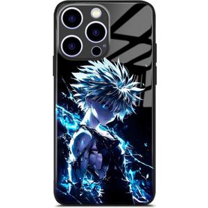 Kirua HxH Japanese Anime Manga Case for iPhone 17 Pro, Tempered Glass with Silicone Frame for Drop Protection