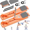 Pilates Board, 12 in 1 Mini Plilates Reformer Set, Multifuncional Portable Pilates Reformers Board for Home Workout, Free Combination 100+ Exercise Mode (Orange)