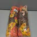 Fake Mums Fall Artificial Flowers Plants for Outdoors Autumn Decoration, 12 Bundles Silk Morning Glory with Eucalyptus Realistic UV Resistant Faux Mums for Outside Planter Yard Garden Home Indoor, Mix, Set of 2