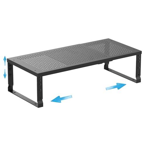 Wobmmi Expandable Spice Rack Kitchen Cabinet Shelf Organizer, Stackable Storage Shelves Racks, Adjustable Counter Shelving for Cabinets, Countertop, Cupboard,Pantry and More(1Pack/Black/Large)