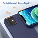 Miracase Compatible with iPhone 12 Case and iPhone 12 Pro Case, Liquid Silicone Gel Rubber Full Body Protection Shockproof Drop Protection Phone Case for iPhone 12/12 Pro 6.1 inch, Dark Blue