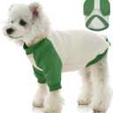 FUAMEY Dog Sweatshirt Fleece Lined for Extra Small Dogs,Dog Pullover Sweater Soft Dogs Warm Sweaters Puppy Stretchy Clothes Winter American Style Raglan Sleeve Crewneck Pullover Green XS