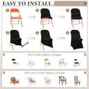Newwiee Spandex Chair Covers Bulk - Stretch Folding Flat Front Fitted Universal Chair Protector Pack Removable Washable for Wedding Party Dining Banquet Event(Black, 100 Pcs)