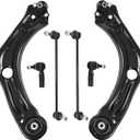 Front Lower Control Arm Suspension Kit 6pc replacement for 2012-2019 Volkswagen Beetle, 2012-2021 VW Passat w/Sway Bar Tie Rod Ends