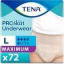TENA ProSkin Large Nude-Colored Adult Female Moderate Absorbency Protective Disposable Underwear, 72 Count