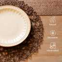 AHHFSMEI Paper Braided Round Placemats Set of 12 Natural Non-Slip Heat Resistant Table Mats for Dining Tables Woven Indoor & Outdoor Place mats(Coffee,12), 13 inches