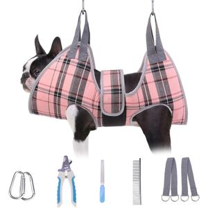 BEAUTYZOO Dog Grooming Hammock for Small Dogs/Cats, Nail Trim Restraint, S