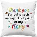 TEOUIOS 18x18 Pillow Covers Thank You Throw Pillow Covers Gifts Pillowcase Cushion Covers Decorative Pillow Covers for Couch Sofa Living Room Bed Pillow Cover, No Pillow Insert (White)