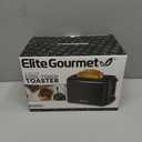 Elite Gourmet ECT1027B Cool Touch Toaster with 6 Temperature Settings & Extra Wide 1.25" Slots for Bagels, Waffles, Specialty Breads, Puff Pastry, Snacks, ETL Certified, 2 Slices, Black