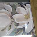 DRLWGTY White Flower Canvas Wall Art, Botanical Framed Wall Decor Aesthetic with Handmade Yellow Crystal Accents, Ready to Hang for Bedroom, Bathroom, and Living Room (Flower B, 24*32 in, Wrapped Canvas)