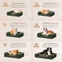 EHEYCIGA Orthopedic Dog Beds for Extra Large Dogs, Waterproof Memory Foam XL Pet Bed with Sides, Non-Slip Bottom and Egg-Crate Foam Big Dog Couch Bed with Washable Removable Cover, Dark Green (44.0"L x 32.0"W x 6.5"Th)