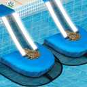 Pro Pool Animal Critter Escape Ramp 2Pcs Frog Saver Pads Ladder for Swimming Pools Lily Pad for Frogs Float Life Saving Wildlife Duck Duckling Creature Rescue Bridge Log Maintenance Kits Accessories (Blue-2Pack)