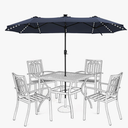 HERA'S PALACE 13ft Patio Umbrella with 120 LED Solar Lights Double Sided Outdoor Umbrella for Patio 8 Colors Changing Table Umbrella Outdoor Patio for Garden Pool