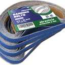 1/2" x 18" Zirconia Sanding Belts for Metal - 1/2 x 18 Inch Zirconia Metal Grinding Sand Paper, 36 PCS 60 Grits, Perfect for Knife Blade Sharpening, Metal Polishing, Derusting, Woodworking