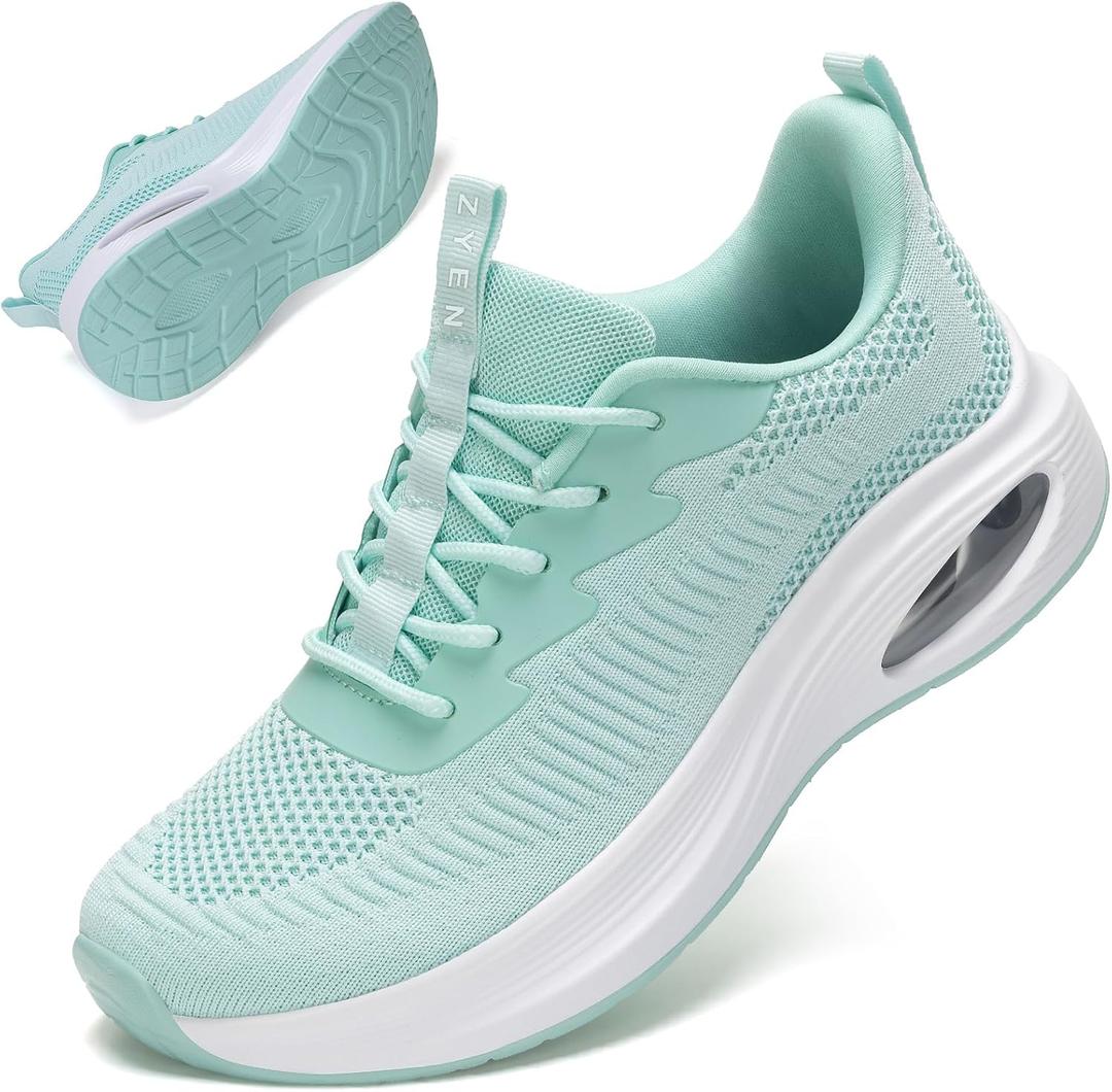 ZYEN Wide Toe Box Shoes Women Air Cushion Road Running Shoes Extra Wide Width Sneakers Arch Support Gym Athletic Tennis Sneakers Lightweight Breathable Walking Shoes (7.5 Wide)