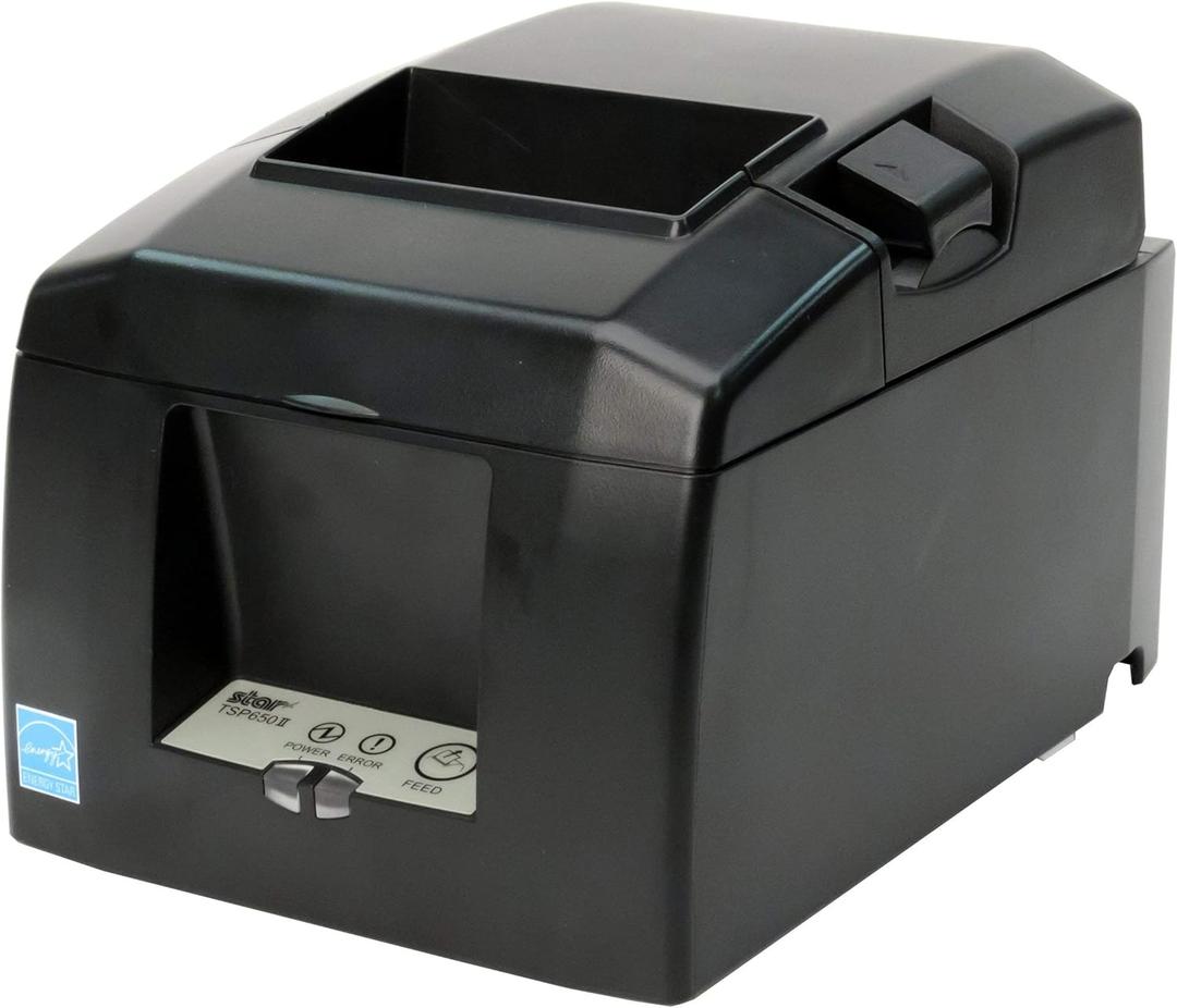 Star Micronics TSP654IIBi2 Bluetooth Thermal Receipt Printer with Auto Connect for iOS, Auto-cutter, and External Power Supply - Gray