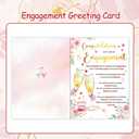 HOWAF Engagement Card for Couple, Congratulation Engagement Gifts Cards fo Friends,Future Hubby Future Wifey Keyring, You're Emgaged Greeting Card & 2 Keyrings