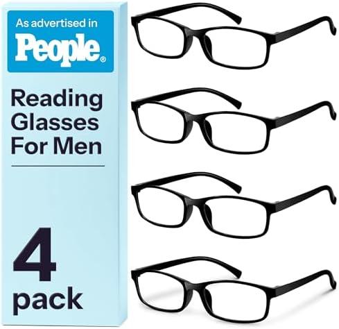 Gaoye 4.0 Multi Pack Reading Glasses - Blue Light Blocking Lenses, TR90 Frames, UV400 - Eyeglasses with Clear Vision, Pack Of 3