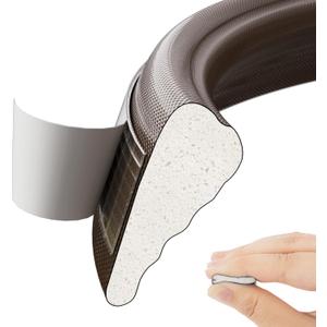 ESUFEIR 2pcs×196" Wedge Sliding Window Weather Stripping Door Gap Filler,Adhesive Window Insulation for Winter Door Seal Strip,Soundproof Foam Tape for Frame,Brown