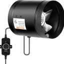 Simple Deluxe 6" Inline Booster Duct Fan 275 CFM with Speed Controller, Ventilation Exhaust HVAC Fan for Basements, Bathrooms, Kitchens, Attics and Grow Tents, Black