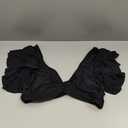 Women's Ruffle High Waisted Swimsuit Two Piece Tropical Print Swimsuit Push Up Bathing Suit (Medium, Black)