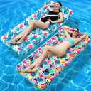 2 Pack Pool Floats Adult, Oversized Inflatable Pool Float Lounger Rafts Floaties for Adults with Headrest Floating Mat for Swimming Pool Lake Beach Party
